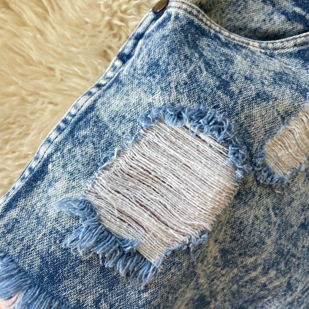 Vintage 80s 90s acid washed distressed cut off denim shorts size 27 - Picture 6 of 9